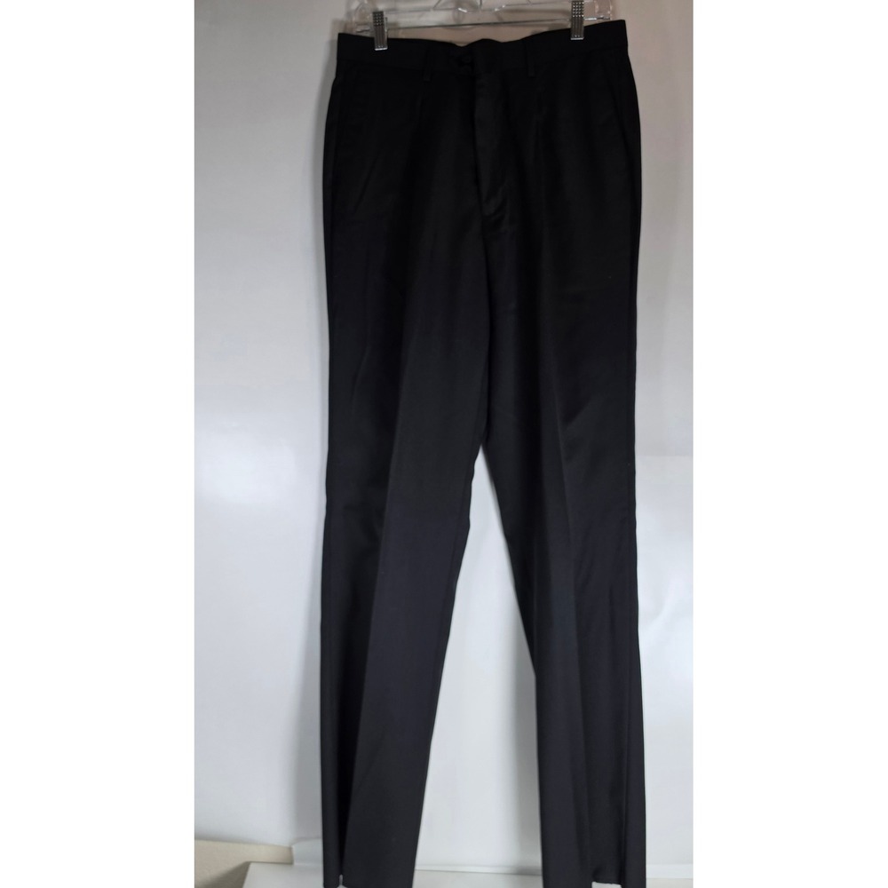 Linea Uomo Travel Lux Pants Mens 34W 40L Black 100% Wool NWT Dress Slacks 1S3‎